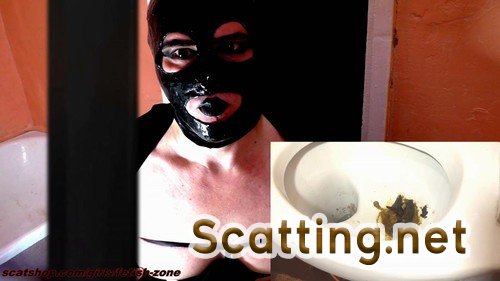 Fetish-zone - hore eats poop from the toilet! (Solo, Amateur, Latex) Boobs Scat [FullHD 1080p]