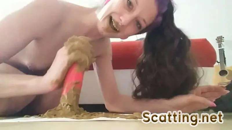 KV-TEEN - Creamy shit on a stick (Masturbation, Teen) Dildo Scat [FullHD 1080p]