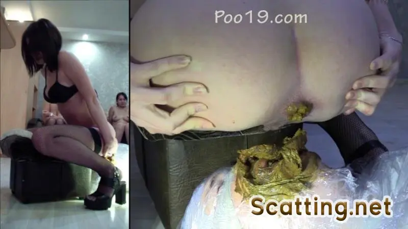 MilanaSmelly - Girls feed mummified slave with shit (Face Sitting, Toilet Slavery) Group Femdom [HD 720p]
