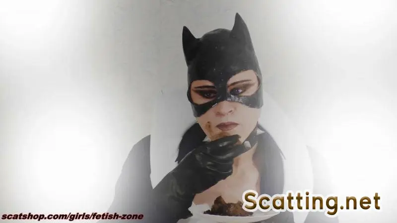 Fetish-zone - Catwoman smears and swallows (Scatology, Solo) Extreme Scat [FullHD 1080p]