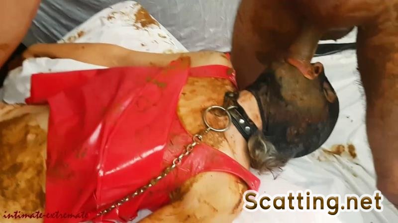 Humiliation - Scat session in red dress (Humiliation, Scat Fuck) Sex Scat [FullHD 1080p]