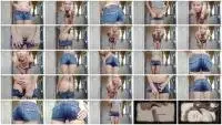 MissAnja - Peed Myself in Blue Jeans Short Desperation (Solo, Young) Jean Pooping [FullHD 1080p] Screenshot 1