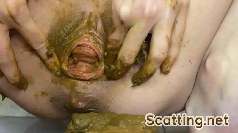 p00girl - Pooping big shit and stuffing it inside (Shit, Solo) Poop [FullHD 1080p]