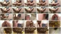 LittleDirtyPrincess - Big thick poop and bright yellow pee in a bowl (Pee, Solo, Scat) Big pile [FullHD 1080p] Screenshot 1