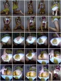 MissAnja - Filthy Schoolgirl Poop in Her White Panty and Make Big Mess with Poo Smearing (Extreme, Solo) Panty Scat [FullHD 1080p] Screenshot 1