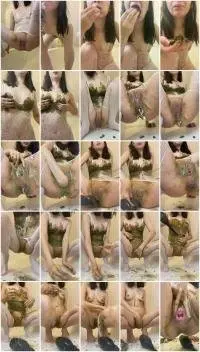 p00girl - Shit chewing, fisting, shit in the pussy (Solo, Dildo) Defecation [UltraHD 2K] Screenshot 1