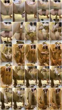 p00girl - At first I shit in nylon, but the shut-off shit doesn't go well, I take it off. crazy scat (Amateur, Eat) Solo [UltraHD 2K] Screenshot 1
