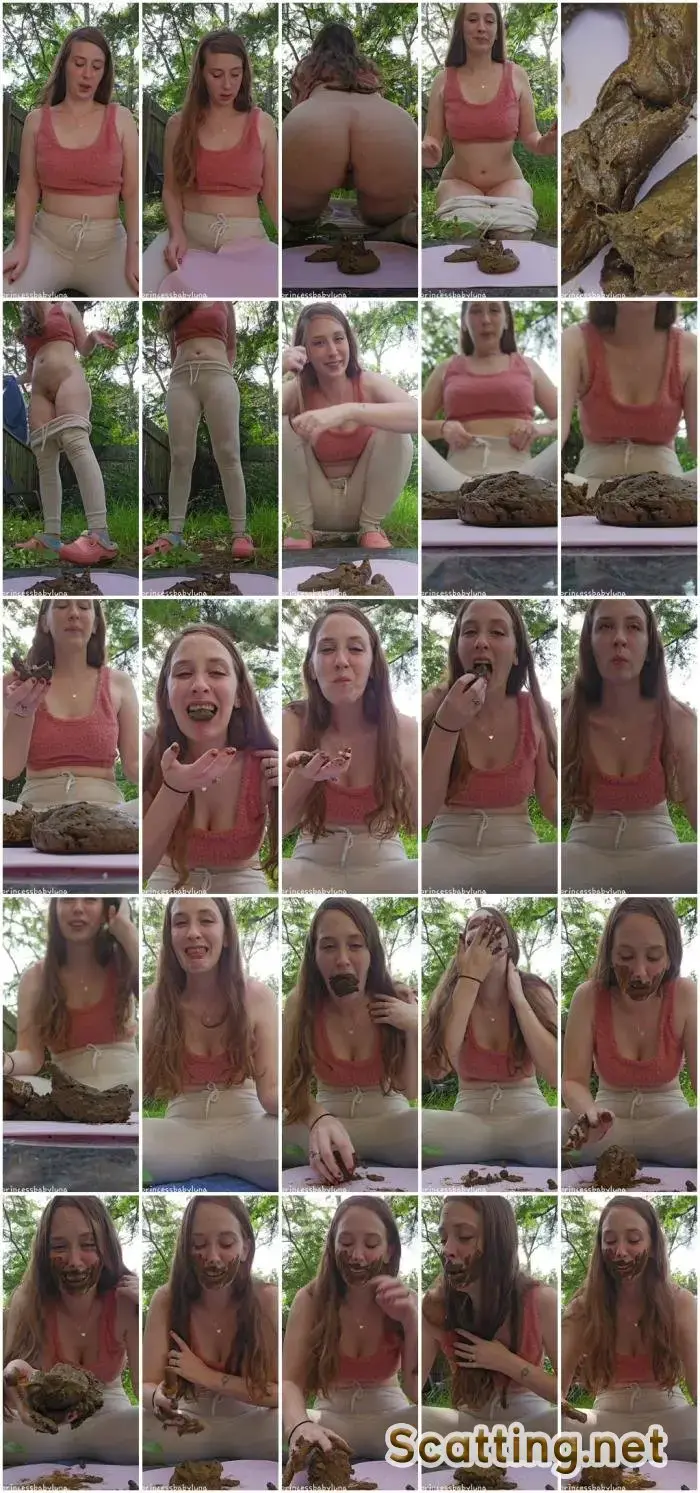 PrincessBabyLuna - Swallowing For The First Time (Solo, Outdoor) Eat Shit [UltraHD 2K] Screenshot 1