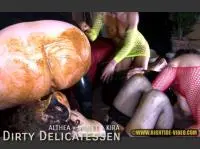 Althea, Violet, Kira, 3 males - DIRTY DELICATESSEN (Group, Scat Fuck) hightide-video.com [SD] Screenshot 3