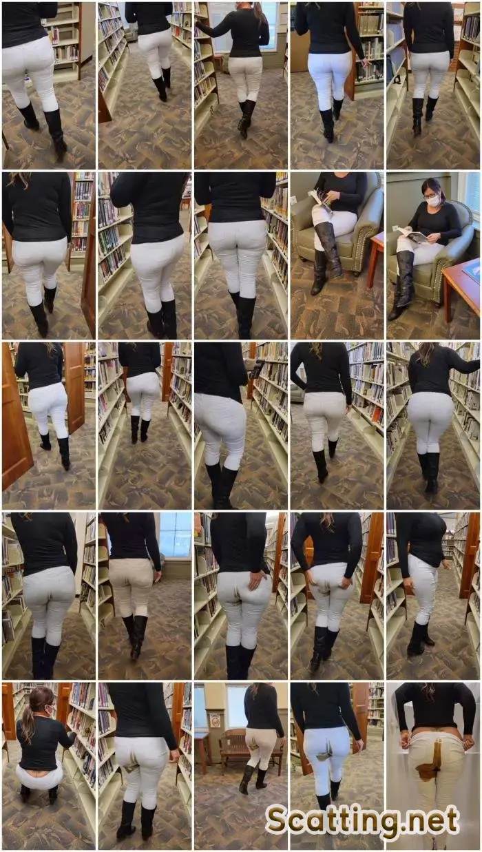 Lexipoo - Public jeans poop in a library (Diarrhea, Shit) Jeans Pooping [UltraHD 2K] Screenshot 1