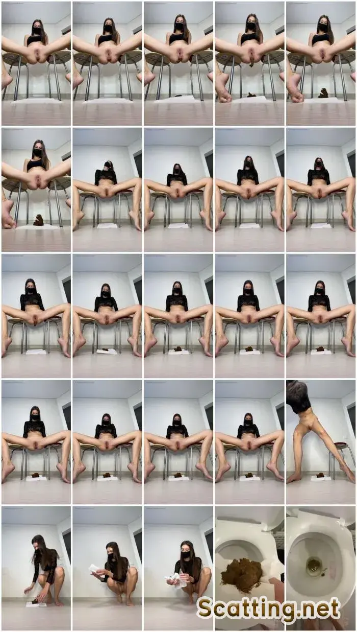 AliceTop - Pooping sitting on chairs (Poop, Scat) Solo [UltraHD 4K] Screenshot 1