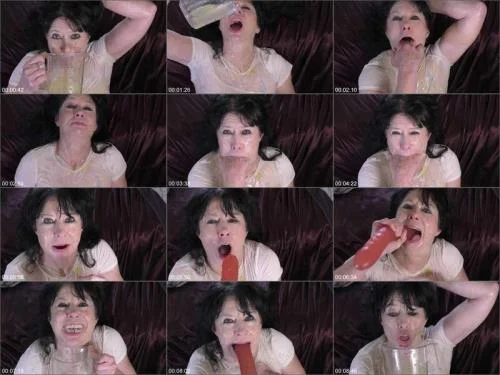 Wet n Messy Gagging 2 starring Dirtygardengirl Solo Scat