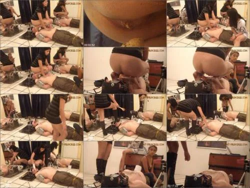 Femdom Scat with Mercedes - Lets pump some Poop into him Part 2 Diana