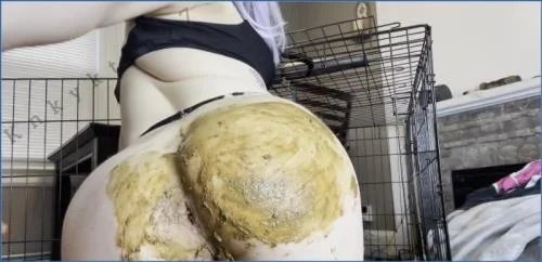 KnkyKttn97's Wild Orange Peel Antics: nasty Anal and Scat mess