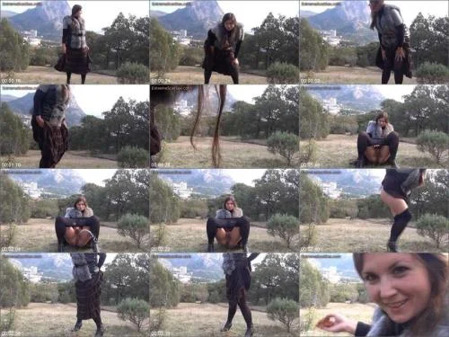 Nadya - Pooping Outdoor - 2 Scat