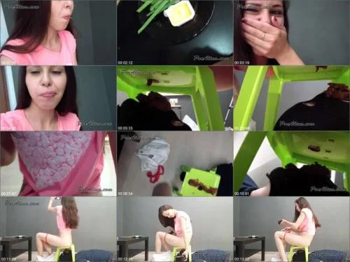 Shit Eating with PooAlina - Minimal contact! Alina pooping into mouth