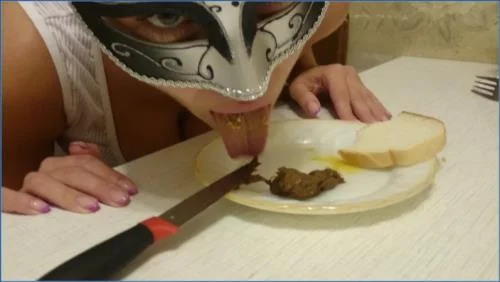 Brown Wife Eats Shit with Bread and Smears It