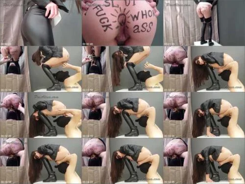 Slut pooping in mouth of a toilet slave - PooAlina Shit Eating