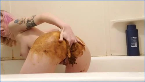 xxecstacy Anal Fingering Smear with Toilet Action