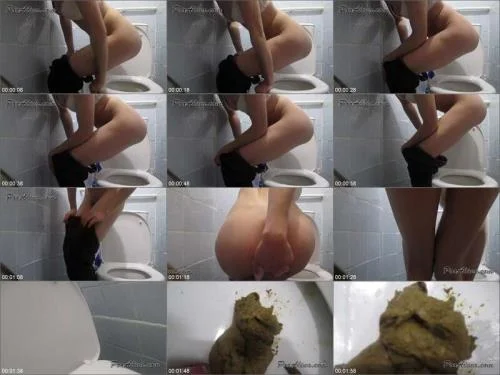 Alina BIG pooping toilet in the morning - PooAlina Shit Eating