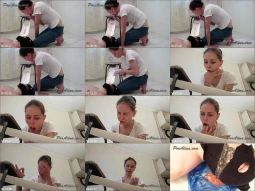 PooAlina Shit Eating - Alina pukes in mouth of a toilet slave
