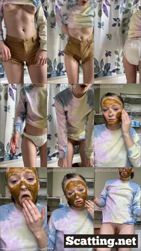 Sexandcandy18 - teen’s first diaper fill + face mask Solo Scat