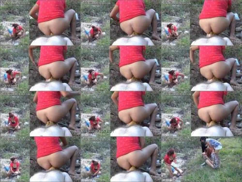 Stupid Slaves Femdom Scat - Fresh Poop out in Nature Part 1