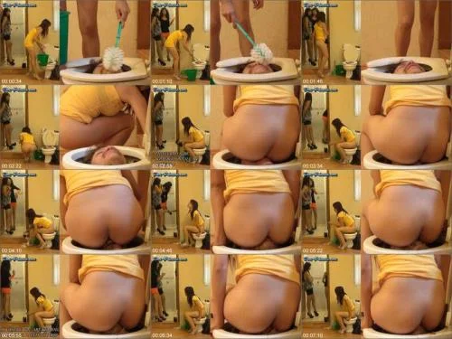 Femdom Scat - Human Toilet Bowl locked Part 2 Valery