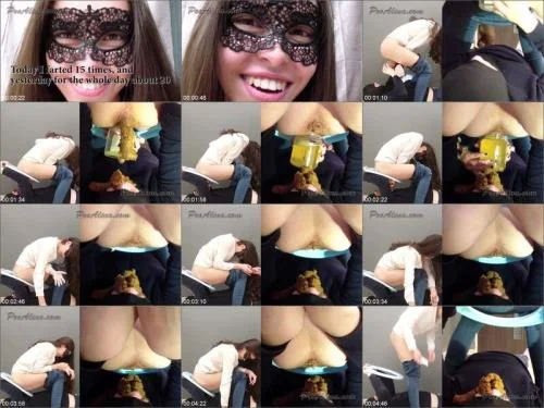 Shit Eating with PooAlina - Alina is powerful pooping in mouth after