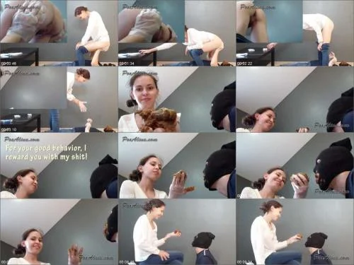 PooAlina - Alina pooping in mouth and playing with a Shit Eating