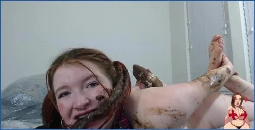 GingerCris Shits and Smears with a Big Dildo - Messy Scat Fun