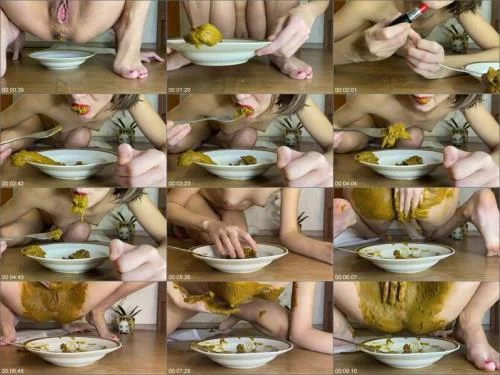 Veronika Piss Scat - I Pooped onto a Plate and Eat - I Chew