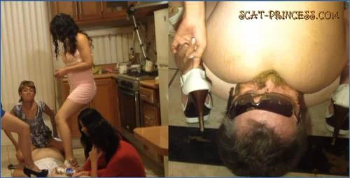 Latina Domme Commands Toilet Man's Shitting and Peeing