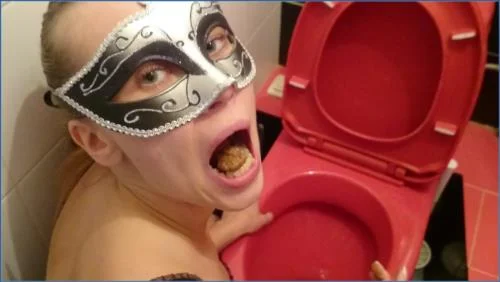 Brown Wife Licks and Smears Fresh Shit on a Dirty Toilet