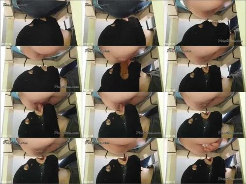 PooAlina - Toilet slave licking shitting anus girl Shit Eating