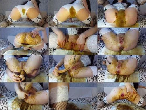 Solo Scat with Anna Coprofield - White Panties Diarrhea