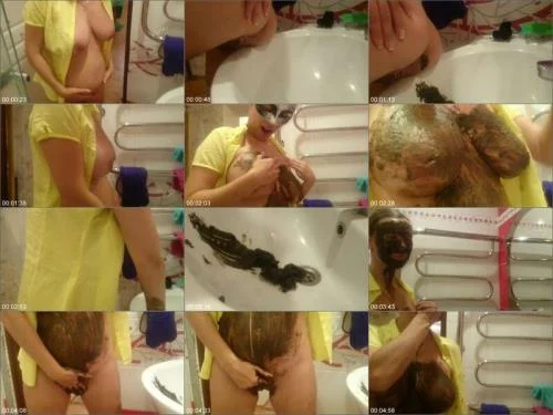 Scat Smear with Brown Wife - Shit in The Sink