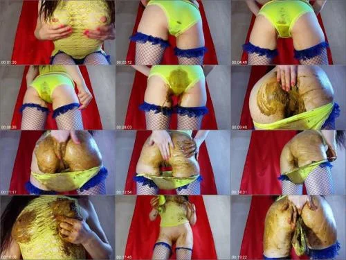Solo Scat with Anna Coprofield - Dirty Yellow Panties