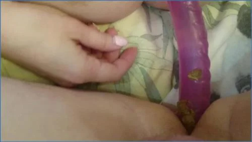 Brown wife Dominates with Real Scat and Double Dildo Smearing
