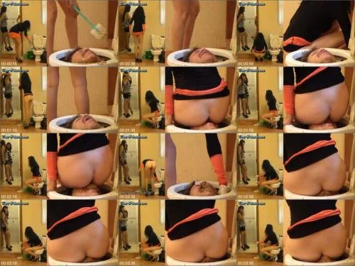 Human Toilet Bowl locked Part 3 Tifany - Mercedes Femdom Scat