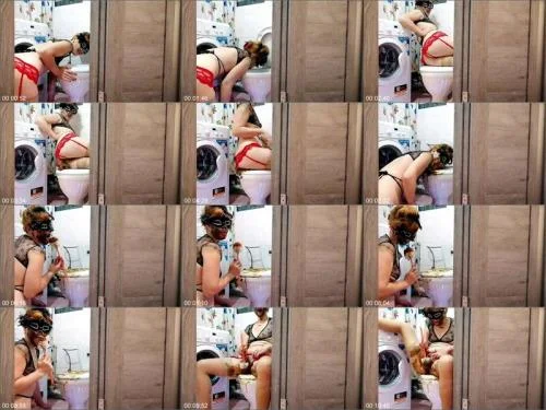 Real Slave Licks The Toilet Brush - ModelNatalya94 Lesbian Scat