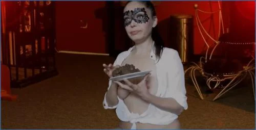 Scatlina Defecates a Massive Prolapse and Smears Her Dildo in Shit