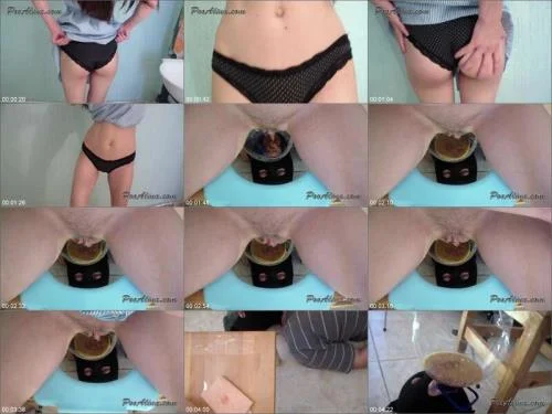 Alina pooping in mouth of a toilet slave - PooAlina Shit Eating