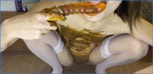 Veronika's Solo Enema Orgy: Puking, Fisting, and Dildo Scat
