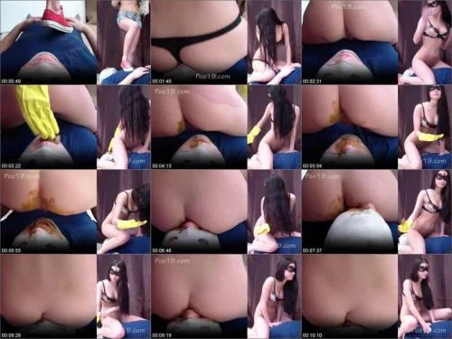 Close contact with Christina's shit and - Milana Smelly Shit Eating