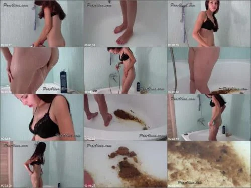Diarrhea in the morning shower - PooAlina Shit Eating