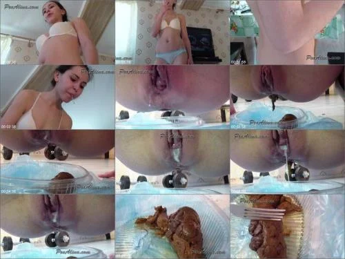 Shit Eating with PooAlina - Alina smoking and creampie pooping